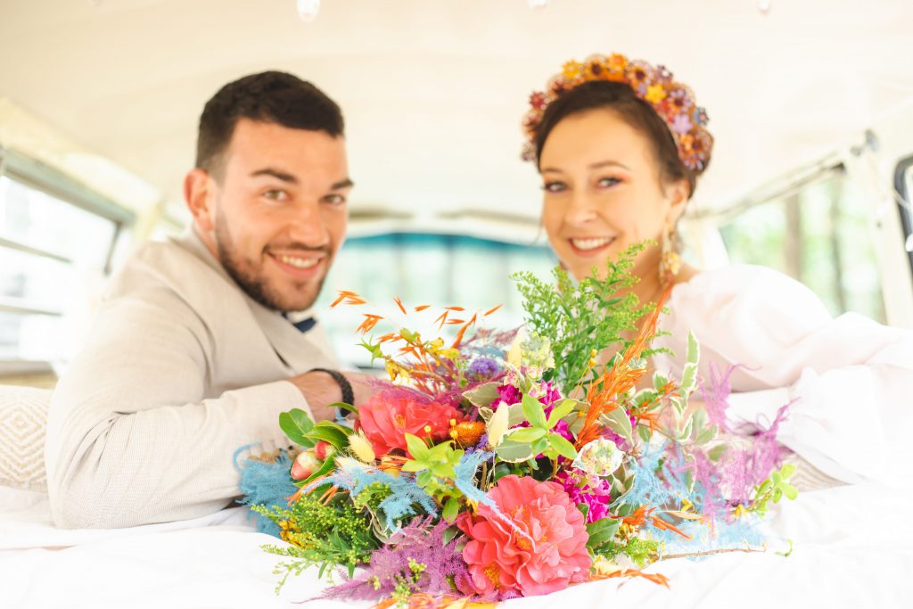 Bouquet de mariée très coloré